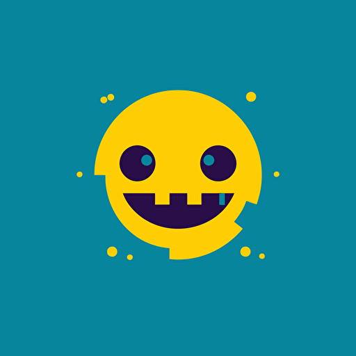 logo design for a Video Game company called Sales Quest, minimalist, flat, Pacman, vector, 2D, icon, video game, simple, happy vibes, vibrant, 8-bit