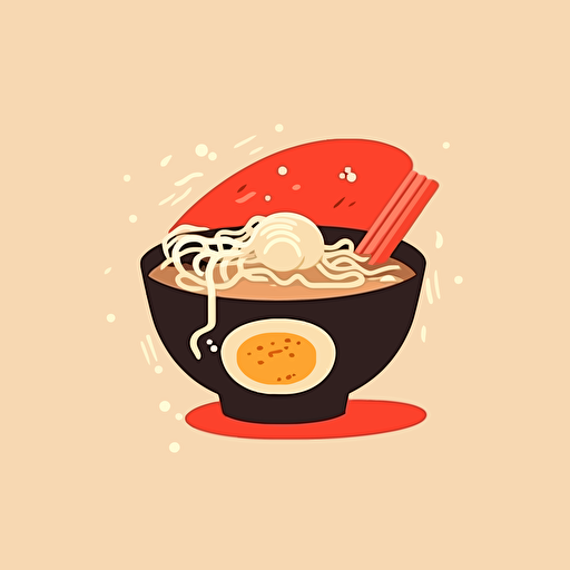Ramen shop logo, flat, vector, minimal