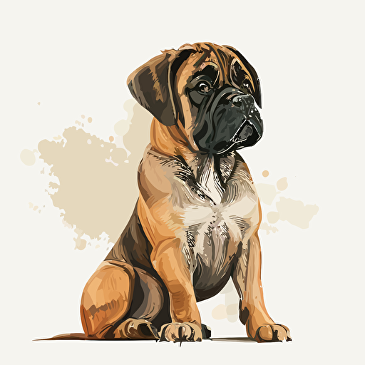 small mastiff dog cartoon vector style