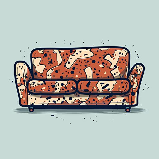 a flat vector logo of a sofa, minimal, by Jackson Pollock