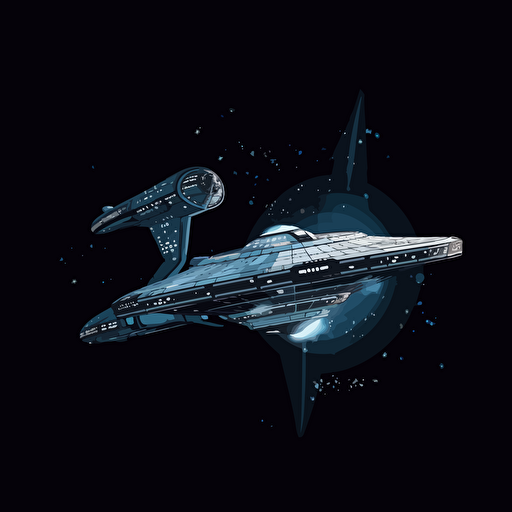 star trek spaceship, vector,