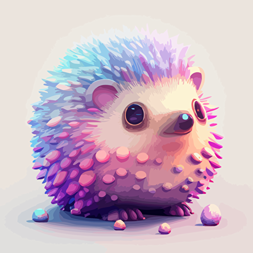 cute hedgehog in the style of Ralph Mcquarrie, vector art, colorful, bright pastels, unreal engine 5