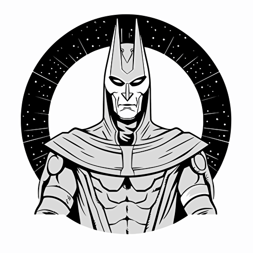 Watchmen Ozymandias illustration, minimal, outline strokes only, black and white, logo, vector, minimallistic, white background