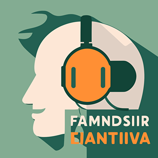 flat vector logo of podcasting and making money, simple minimal, by Ivan Chermayeff