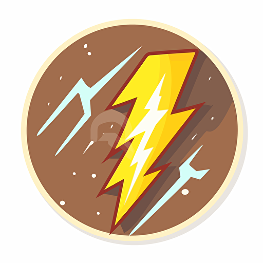 lightening-bolt sticker, in the style of global imagery, no lettering, no image noise, white background, flat vector illustration,
