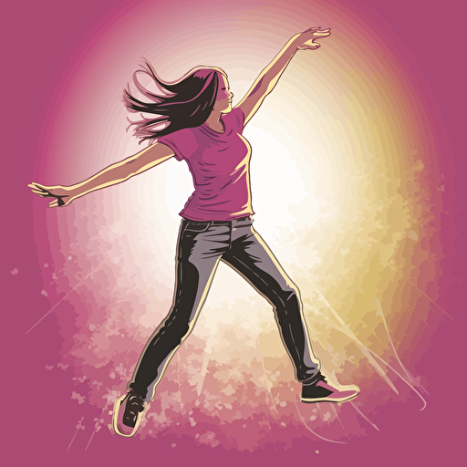 1Girl Balle dancing, vectort