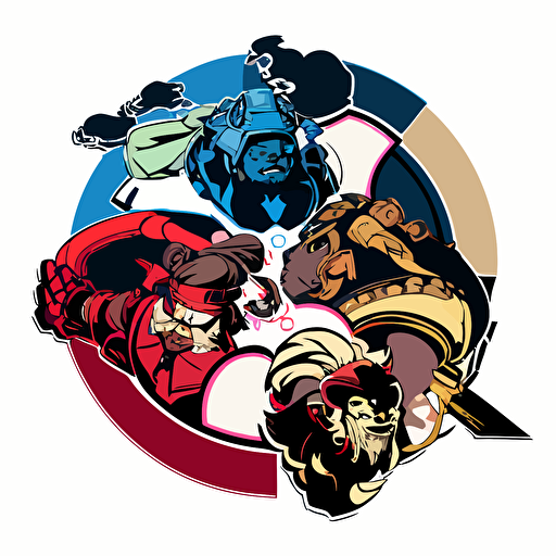 a vector logo showing people of multiple races and cultures being strong