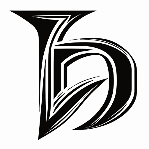 A lettermark of letter D and letter F, the letter F is upsidedown and facing backwards, the letter F is to the left of the letter D, logo, vector