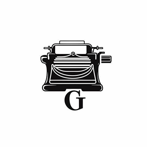 a minimalist vector svg logo of a typewrite on a white background