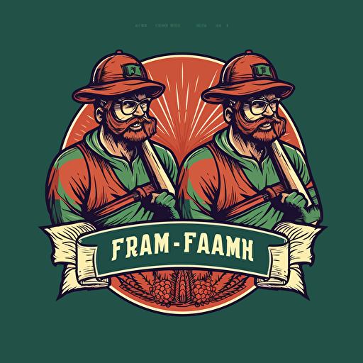2 color vector logo for a baseball team called farm team