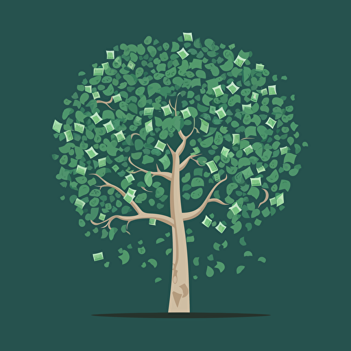 money tree, minimalist vector
