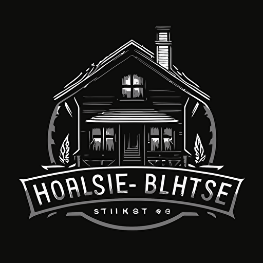 create a simple house logo vector style black and white