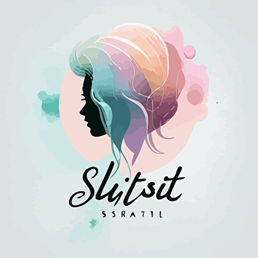 stylist logo,vector,named hairink,pastel colors,minimalist ,vector