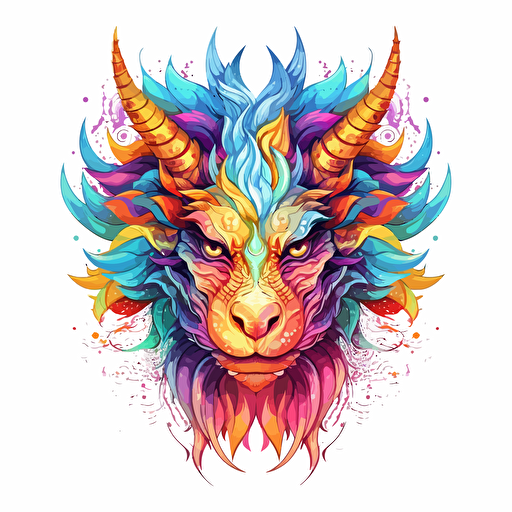 vector desinge, white backround, colorful dragon head