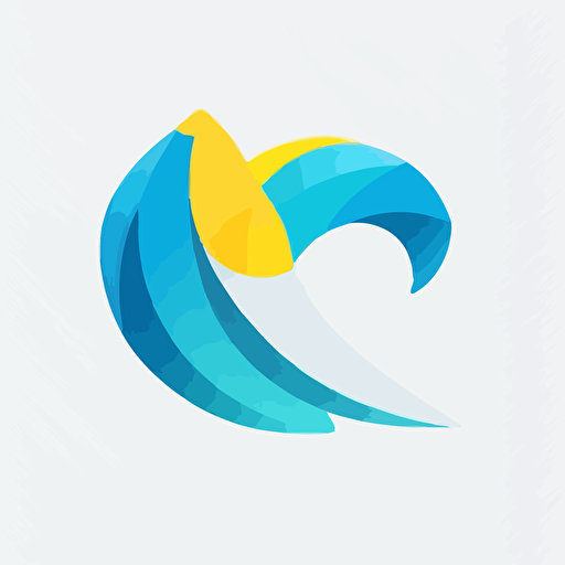 simple logo design of a blue banana , white background, flat 2d, vector, company logo, low poly –-v 5