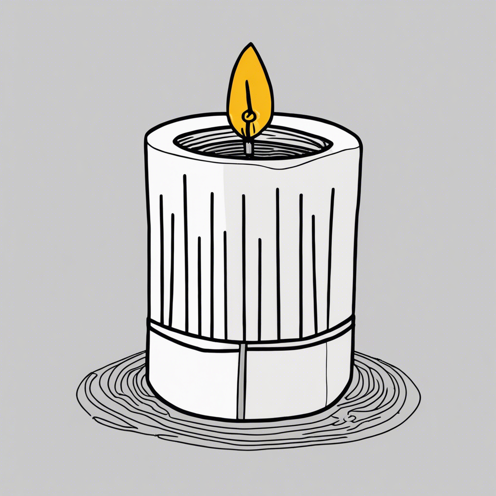 A single candle burning brightly in the dark., illustration in the style of Matt Blease, illustration, flat, simple, vector