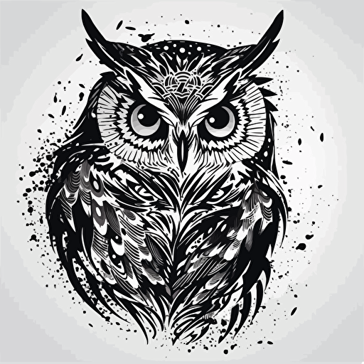 stencil art of an owl on white background as vector art