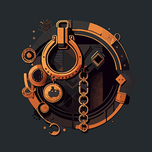 handcuffs, futuristic, art deco, cryptocurrency vector, minimalist