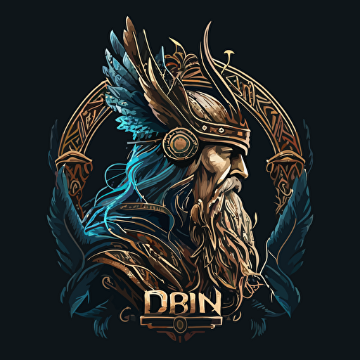 detailed 2D vector logo of Odin