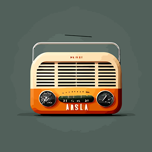 minimalist vector logo, radio