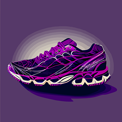 running shoe, vector, purple