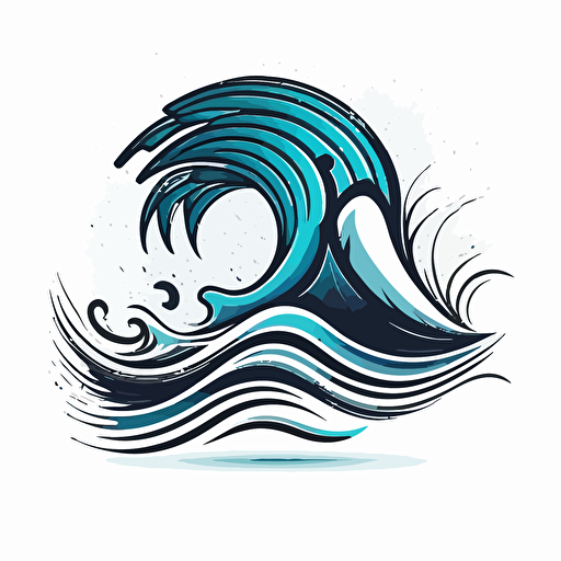 waves and wind logo vector line