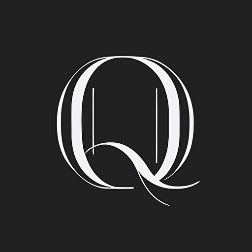a lettermark of the letter Q, Logo, Serif Font, Vector, Simple