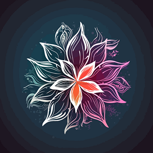 vector logo flower, high details