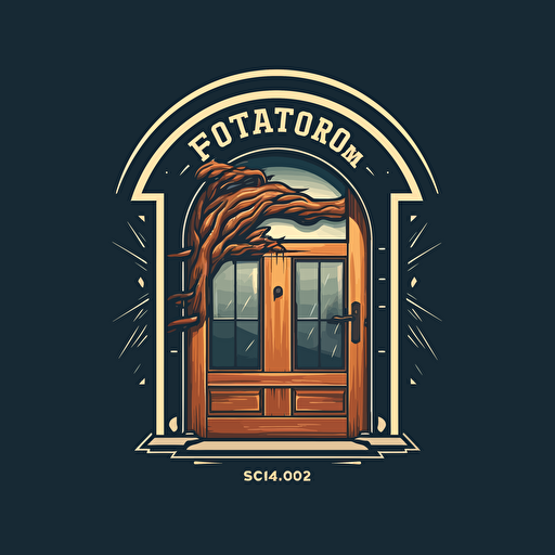 flat vector logo for storm door pro, corporate looking