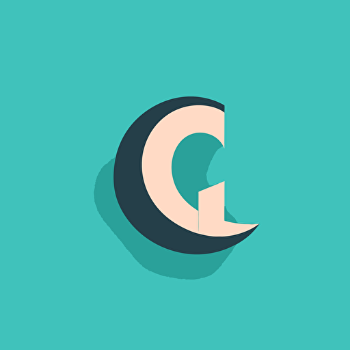 Simple logo design of letters “c”, flat 2D, vector, company logo