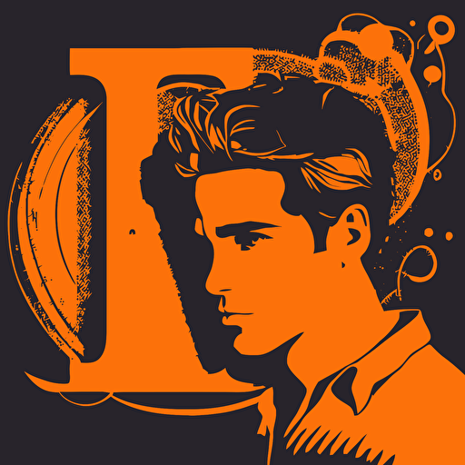 vector with the letters "J" for young people, with orange