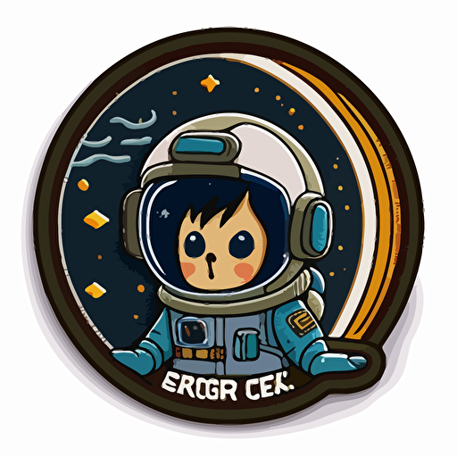 space explorer patch, vector, cute, 2d, no text