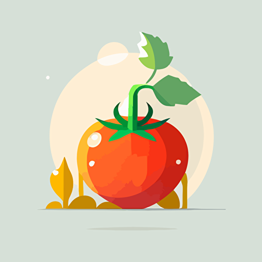 tomato, simple, vector, white background, in the style of tom whalen
