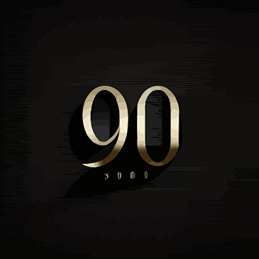 Logo letter 9090 black background modern, vector, simple, no mockup