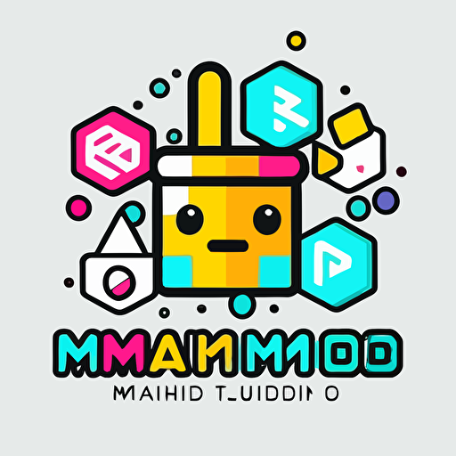 a vector logo for a brand focused on blockchain technology and cryptocurrency education called Miami Crypto Labs in the style of Romero Britto. white background