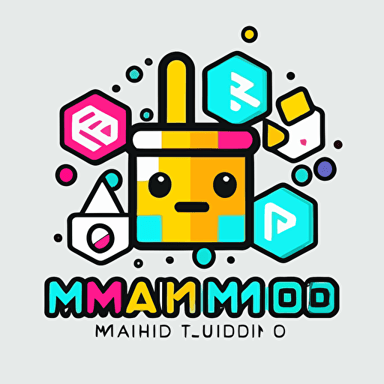 a vector logo for a brand focused on blockchain technology and cryptocurrency education called Miami Crypto Labs in the style of Romero Britto. white background