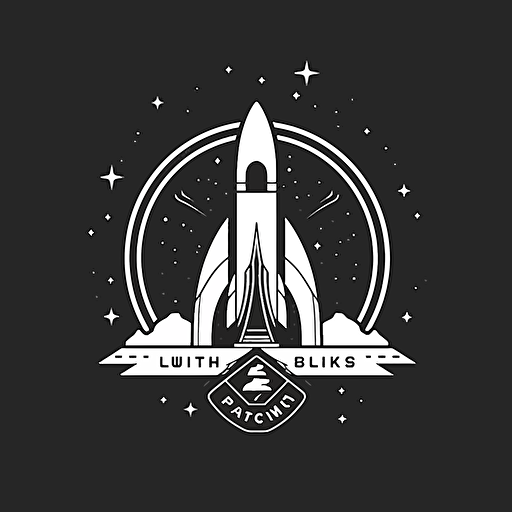 logo for a rocket building club, minimalist, vector