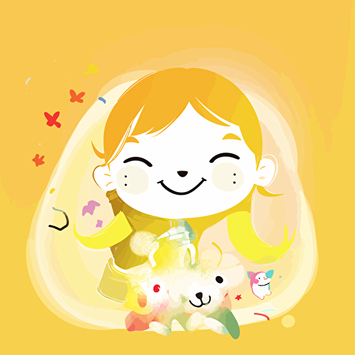 black,multicolor child illustration, big, vector, background white, cat, littlr cat, light yellow, smile, happy, joy, child 6144x6144