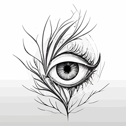 Abstract, minimalist, dragon eye in the style of a single line drawing, Vector, white background, masterpiece, trending on Artstation and Dribbble.