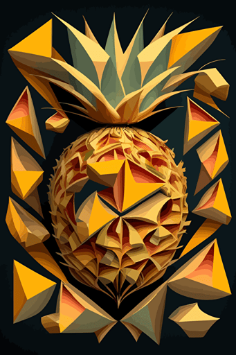 mango explosion, inferno, symmetry, Neo-Cubism, layered overlapping geometry, geometric fauvism, layered geometric vector art, maximalism; V-Ray, angular oil painting
