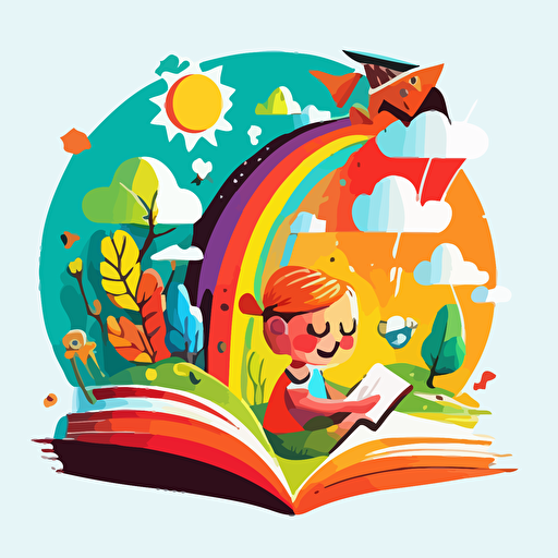 children's picture book colorful vector simple