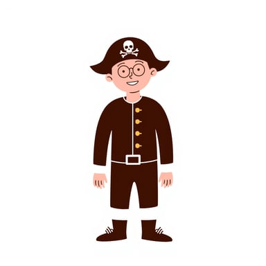 a pirate standing on a 