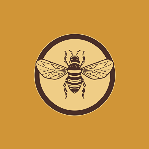 logo for company dealing with bees and bee product, vector, minimalistic, solid colored background,