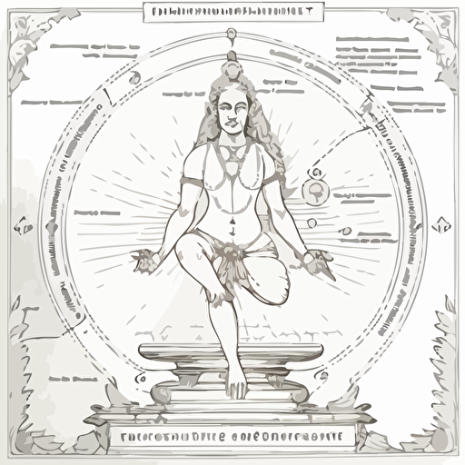 jivamukti kundalini shankara upanishad ideal teacher strength poise dexterity humility albrecht durer vector illustration line drawing diagram