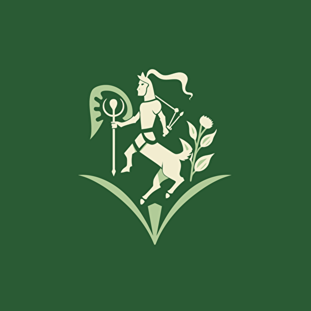 design knight flowers logo, simple, vector, green