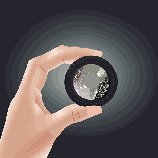 lens on finger vector illustration