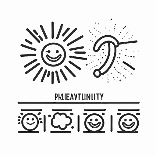 pictogram symbol of positivity, line, vector, on white background