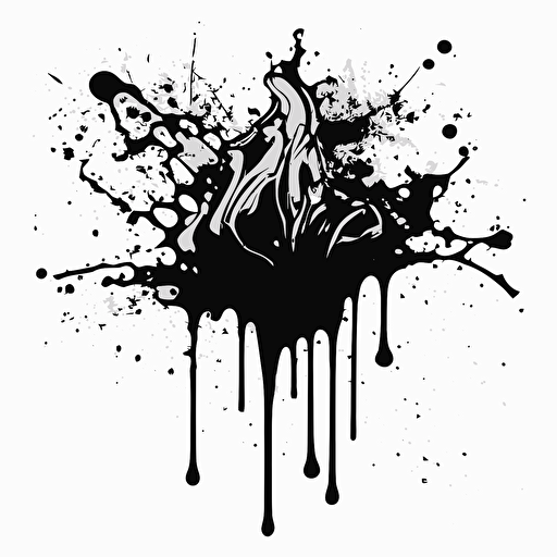 single element mud splash vector black and white
