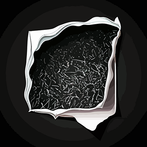 sticker, hard piece of gum, contour, vector, black background