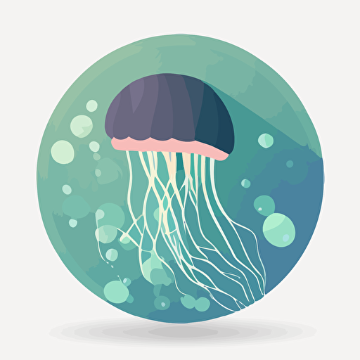 jellyfish vector icon, flat, white background